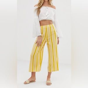 Akasa Exclusive yellow stripe beach culottes